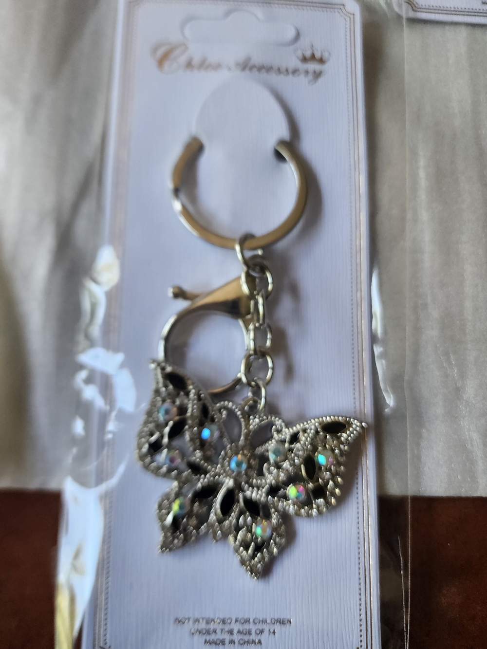 Crystal Butterfly Keychain Charm - Multiple Colors - Picture 4 of 9
